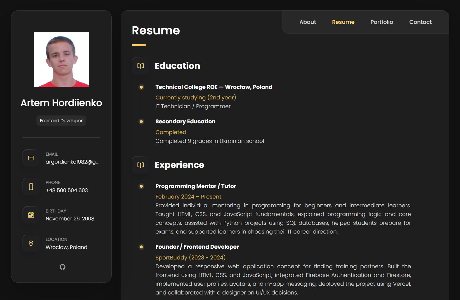 Portfolio site